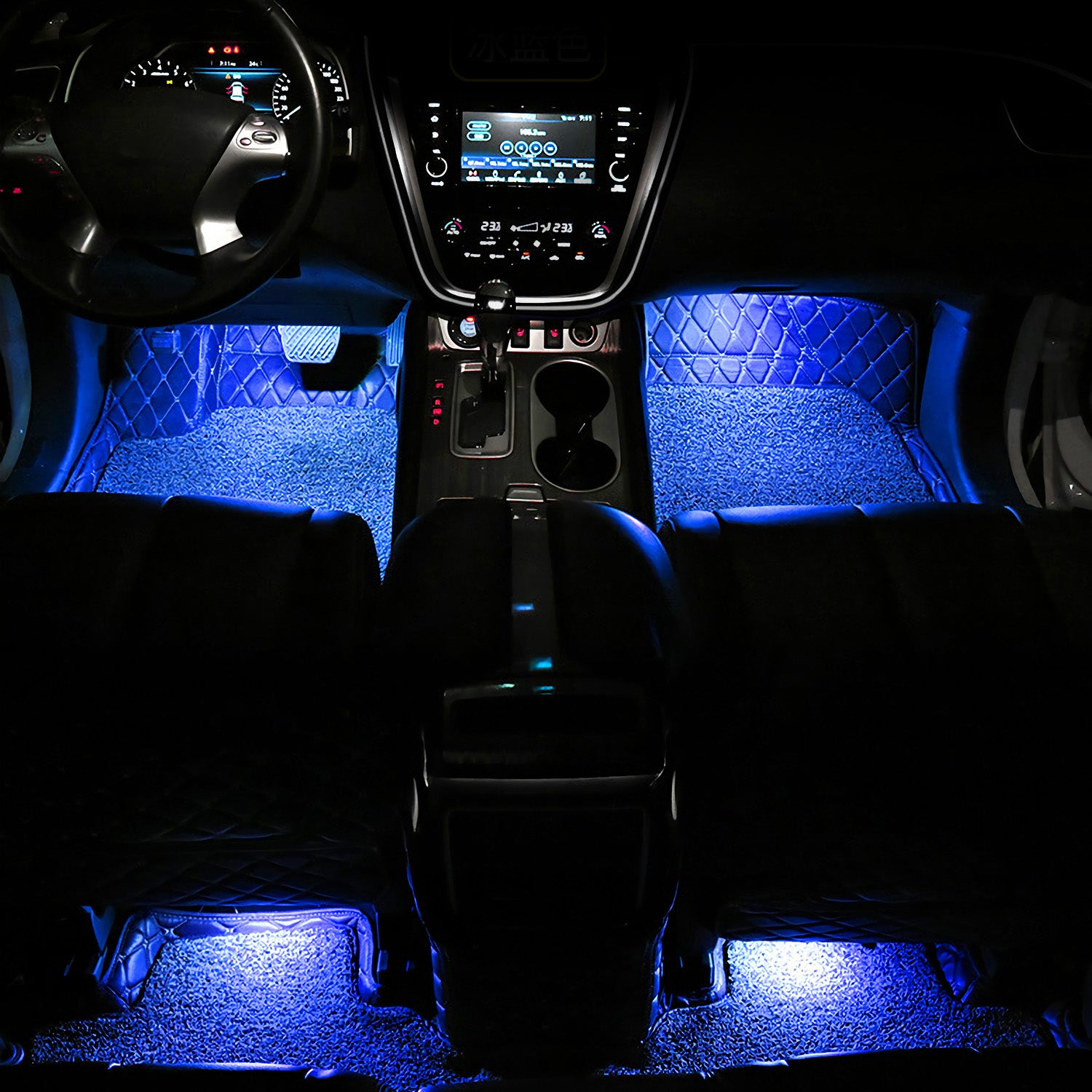 Four Piece Car Interior LED Atmosphere Light Decorative Lamp DC 12V Blue Glow For Vehicle Interior Ambience And Style by Nino Auto Repair