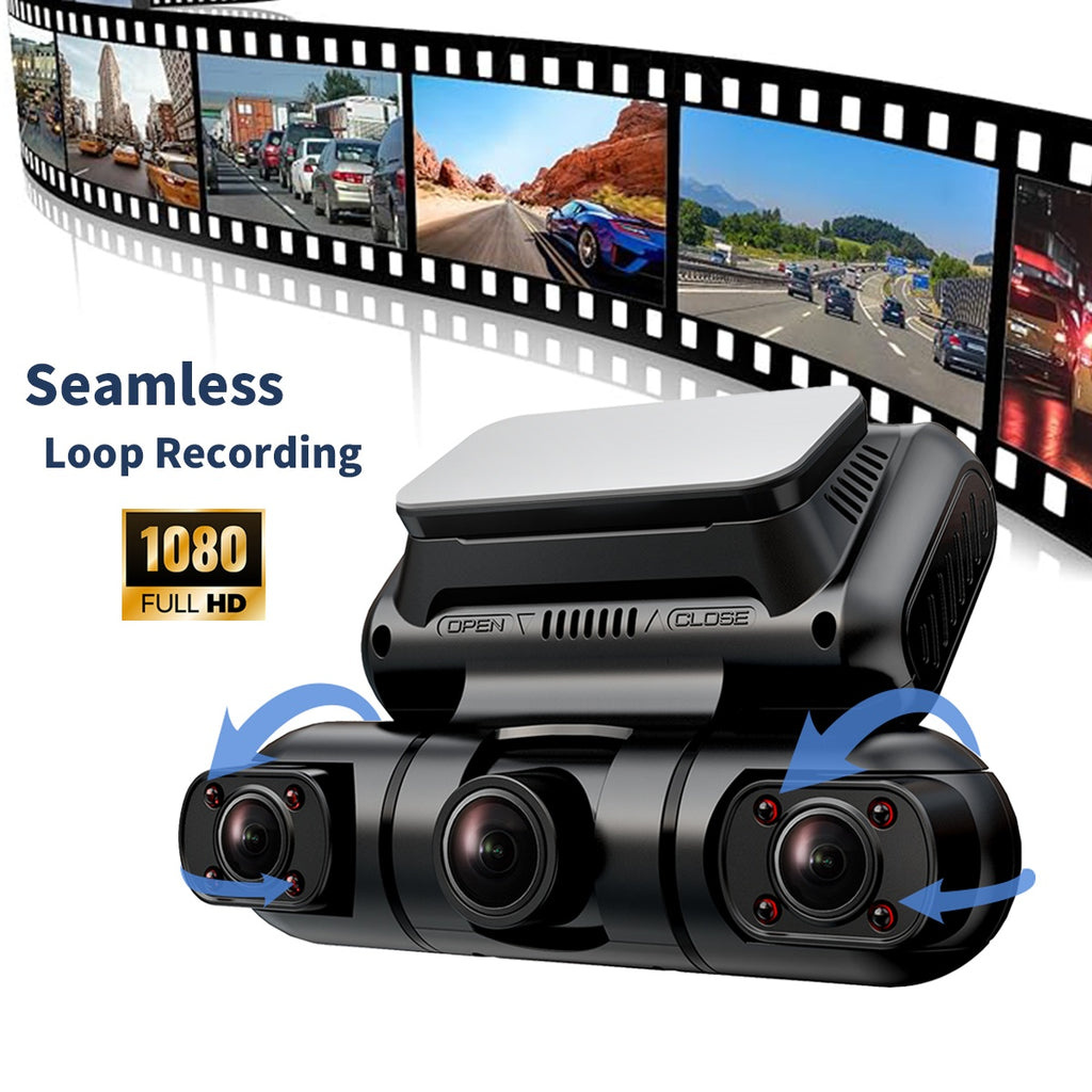 Hainatech 360 Degree View 4 Channel Dash Cam Front And Rear Inside Left Right, Dash Camera For Cars, Built-in GPS WiFi Night Vision, 24 7 Recording Parking Mode Monitor, Free 128G Card by Nino Auto Repair
