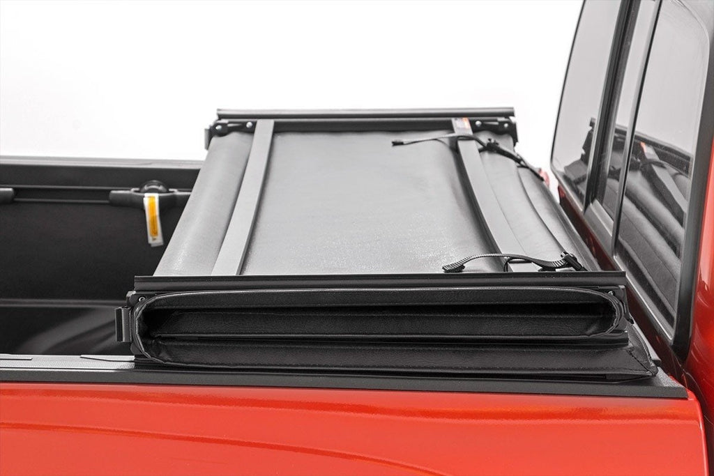 Soft Tri-Fold Bed Cover | 5'7" Bed | Ford F-150 (15-20)/Raptor (17-20) by Rough Country