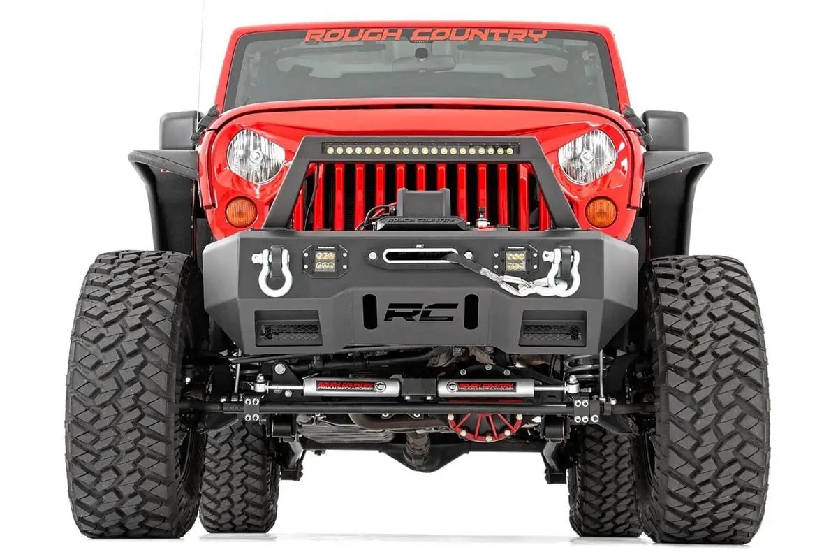 N3 Steering Stabilizer | Dual | 2-8 Inch Lift | Jeep Wrangler JK/Wrangler Unlimited (07-18) by Rough Country