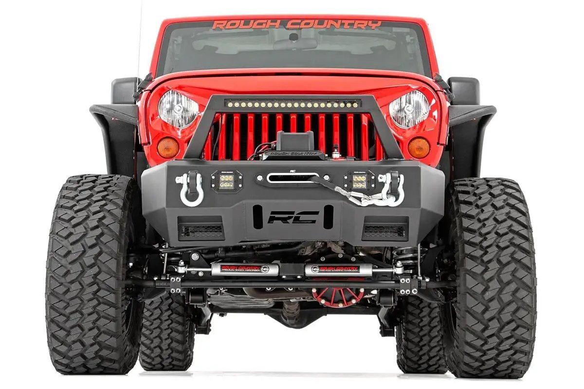 N3 Steering Stabilizer | Dual | 2-8 Inch Lift | Jeep Wrangler JK/Wrangler Unlimited (07-18) by Rough Country