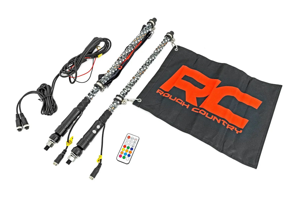 LED Light Whip Kit | 2 ft | Multi-Color | 2-pc by Rough Country