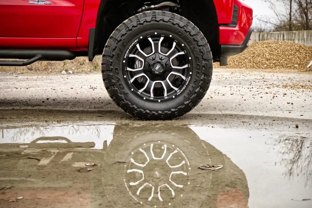 Rough Country 93 Series Wheel | One-Piece | Machined Black | 20x9 | 6x5.5/6x135 | 0mm by Rough Country