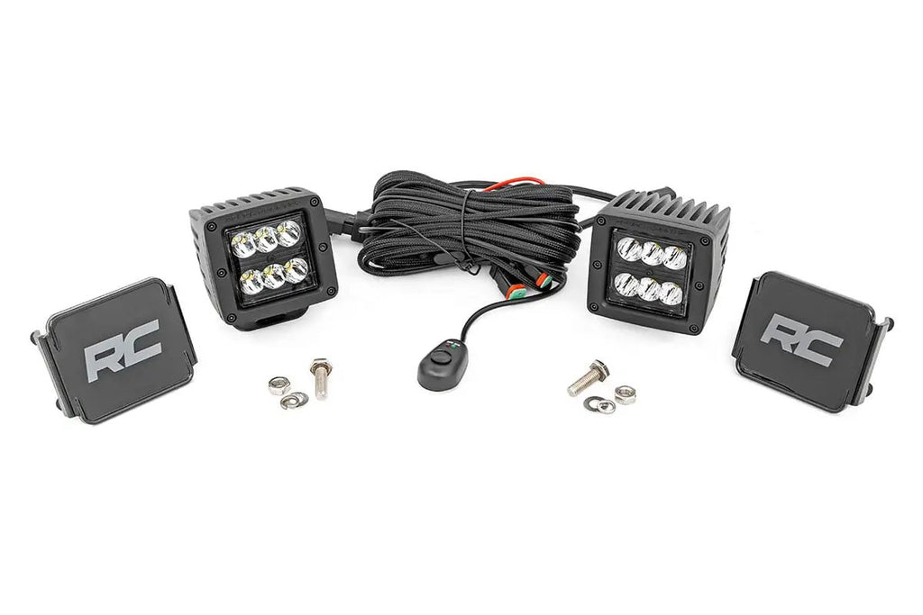 2 Inch Black Series LED Light Pods | Spot | Square by Rough Country