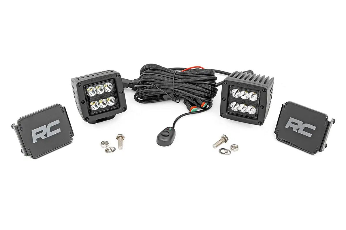 2 Inch Black Series LED Light Pods | Spot | Square by Rough Country