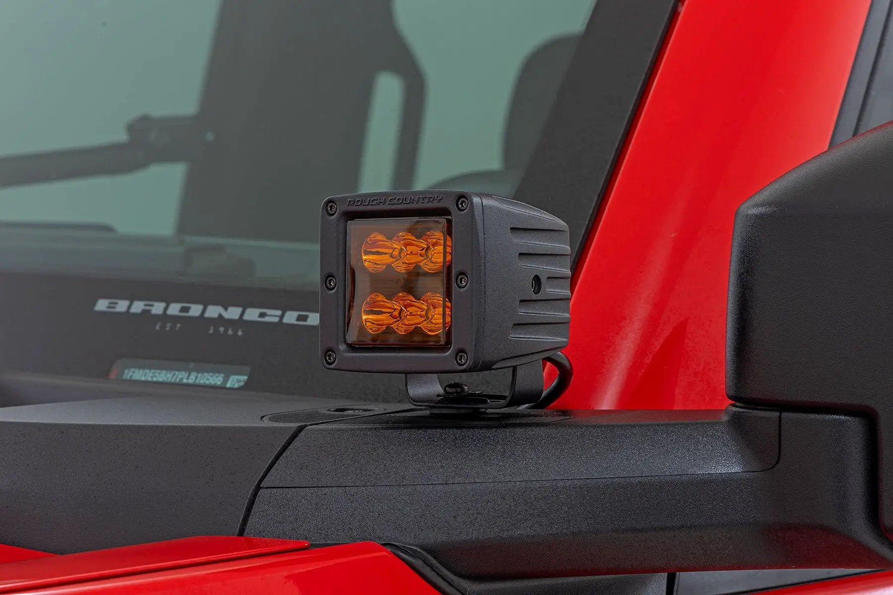 2 Inch LED Light Pods | Spot Beam | Amber Lens | Square by Rough Country