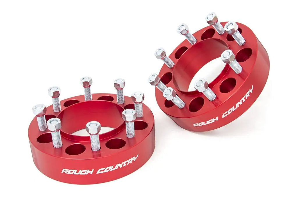 2 Inch Wheel Spacers | 8x170 | Red | Ford F-250/F-350 Super Duty 4WD (03-26) by Rough Country
