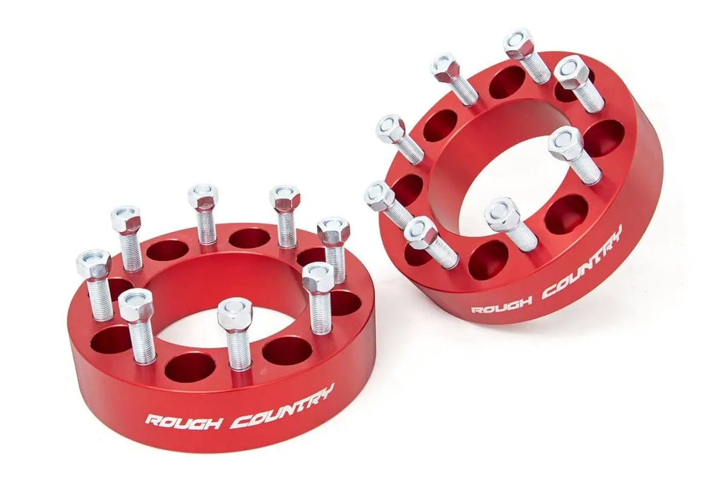2 Inch Wheel Spacers | 8x6.5 | Red | Multiple Makes & Models (Chevy/GMC/Ram) by Rough Country