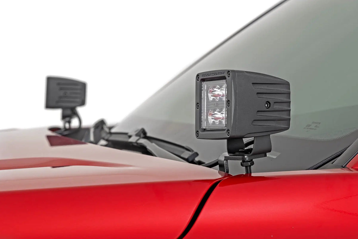 LED Light Kit | Ditch Mount | 2" Black Pair | Flood | Toyota Tacoma (24-26)