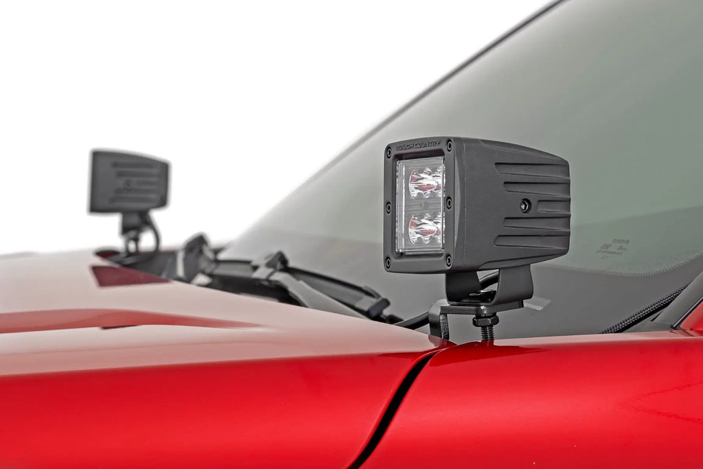 LED Light Kit | Ditch Mount | 2" Black Pair | Flood | Toyota Tacoma (24-26)