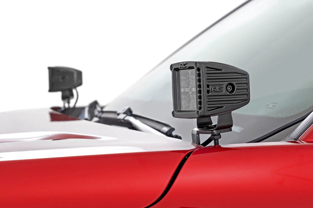LED Light Kit | Ditch Mount | 2" Black Pair | Amber DRL | Toyota Tacoma (24-26) by Rough Country