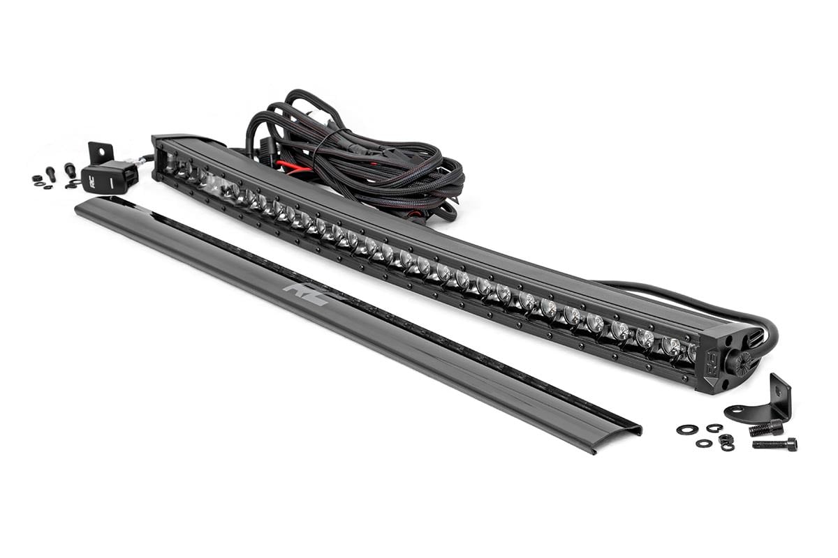30 Inch Black Series LED Light Bar | Curved | Single Row | Cool White DRL by Rough Country