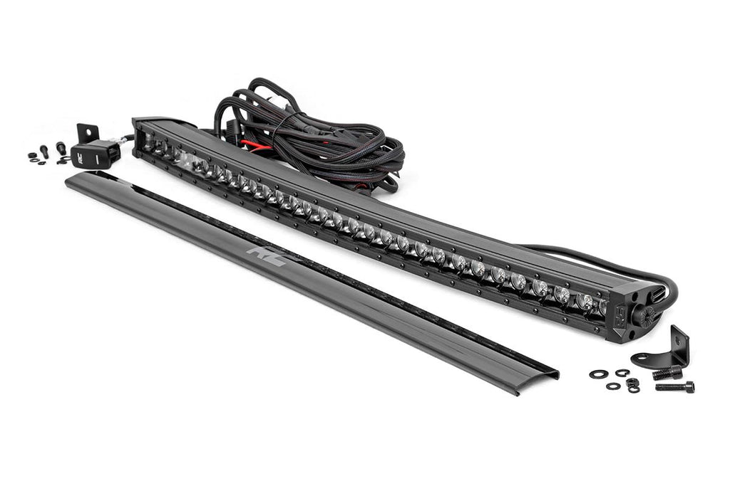 30 Inch Black Series LED Light Bar | Curved | Single Row | Cool White DRL by Rough Country
