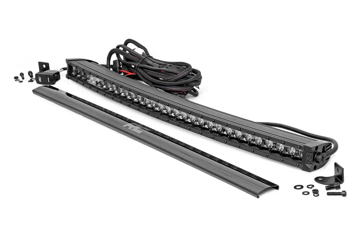 30 Inch Black Series LED Light Bar | Curved | Single Row | Cool White DRL by Rough Country
