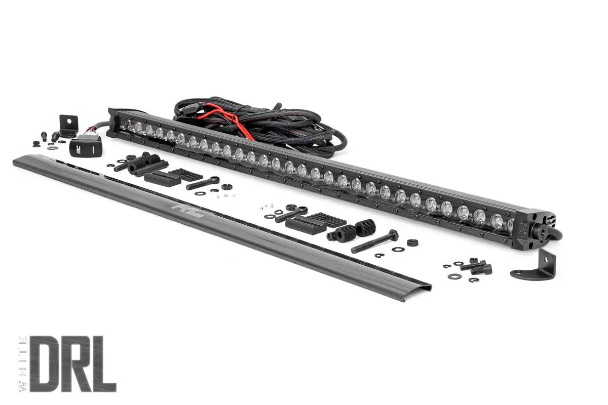 30 Inch Black Series LED Light Bar | Single Row | Cool White DRL by Rough Country