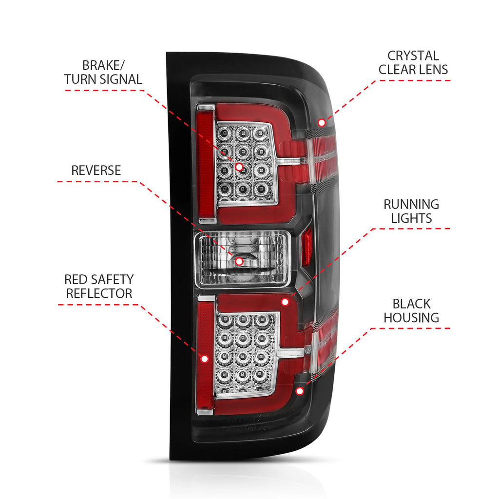LED Taillights Black w/ Sequential by ANZO USA
