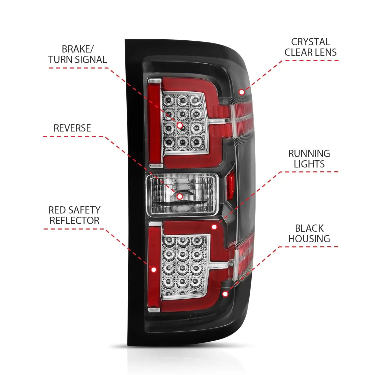 LED Taillights Black w/ Sequential by ANZO USA