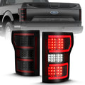 LED Tail Lights LED TAILLIGHT BLACK (RED LIGHT BAR) (W/ SEQUENTIAL) Pair by ANZO USA