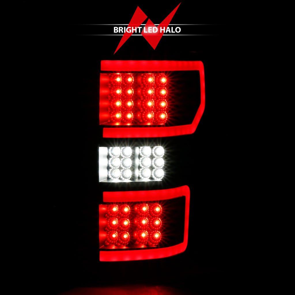 LED Tail Lights LED TAILLIGHT BLACK (RED LIGHT BAR) (W/ SEQUENTIAL) Pair by ANZO USA