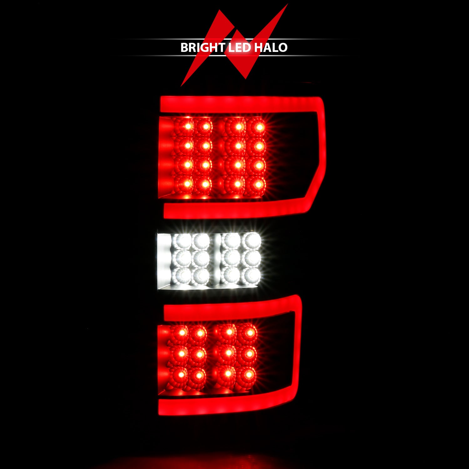 LED Tail Lights LED TAILLIGHT BLACK (RED LIGHT BAR) (W/ SEQUENTIAL) Pair by ANZO USA