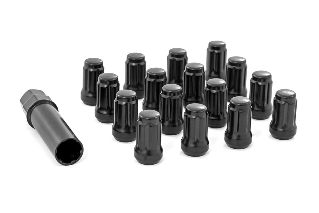 Lug Nut Set | M12x1.5 | 16 Qty | Splined | Black by Rough Country