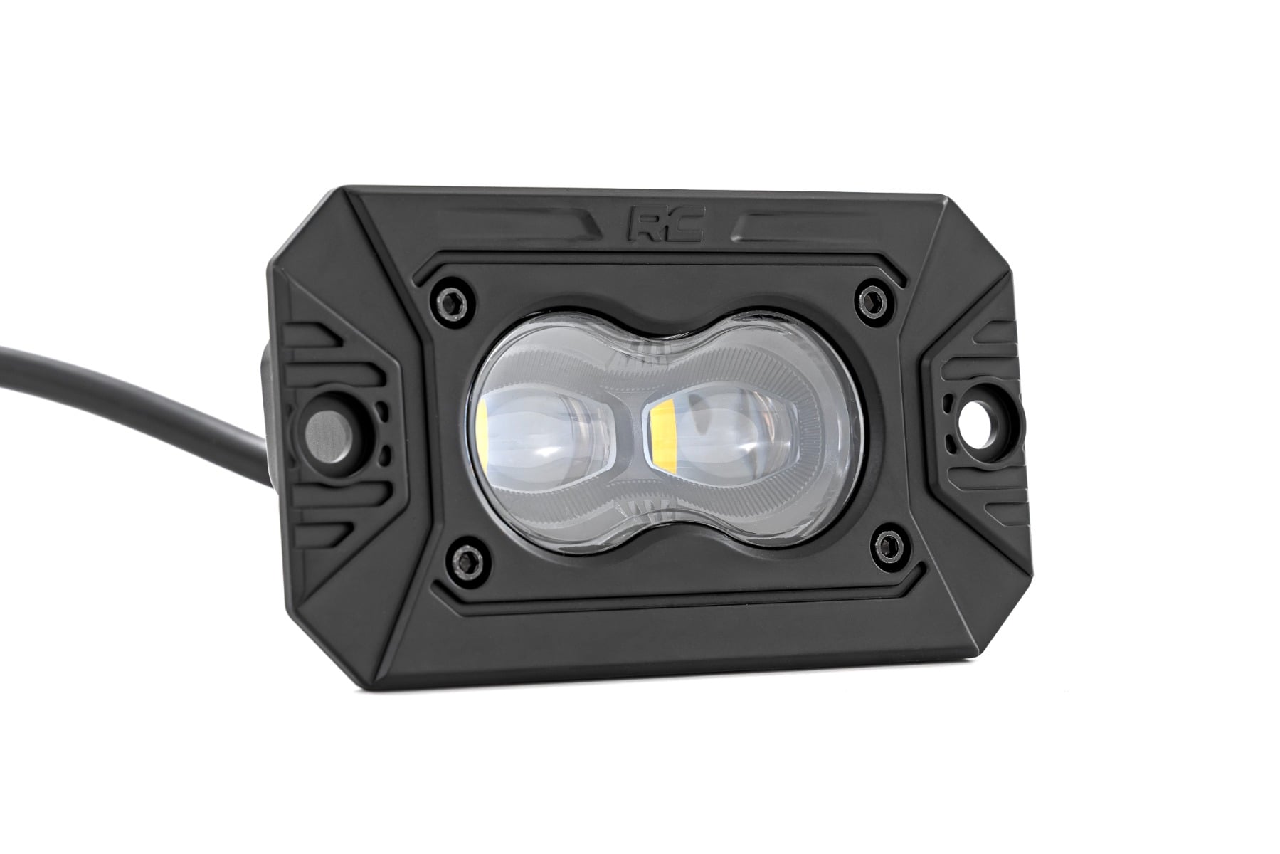 3x1.75 Inch Black Series | Yellow | LED Slim Aux | SAE Fog | Flush Mount | Pair by Rough Country