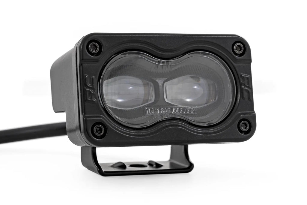 3x1.75 Inch Black Series | Yellow | LED Slim Aux | SAE Fog | Pair by Rough Country