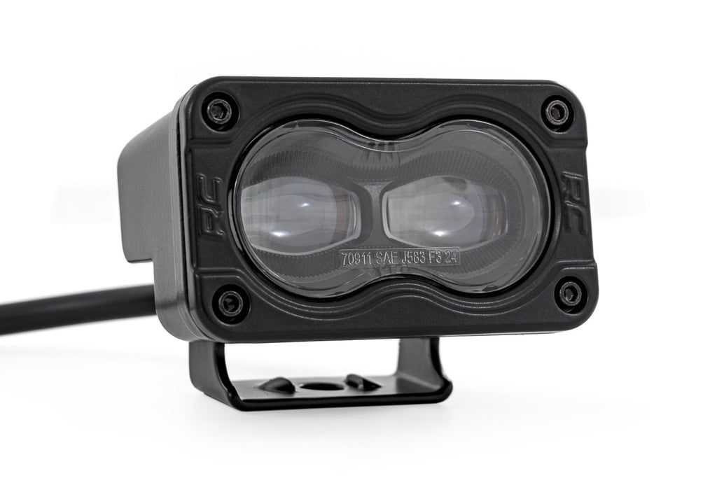 3x1.75 Inch Black Series LED Slim Aux | SAE Fog | Pair by Rough Country