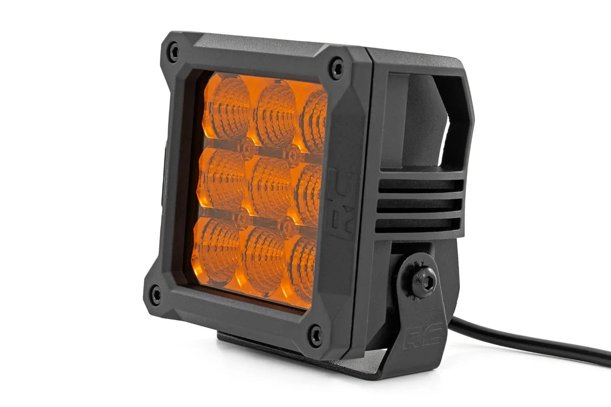 4 Inch LED Amber Light Pods | Square | Amber DRL | Pair by Rough Country