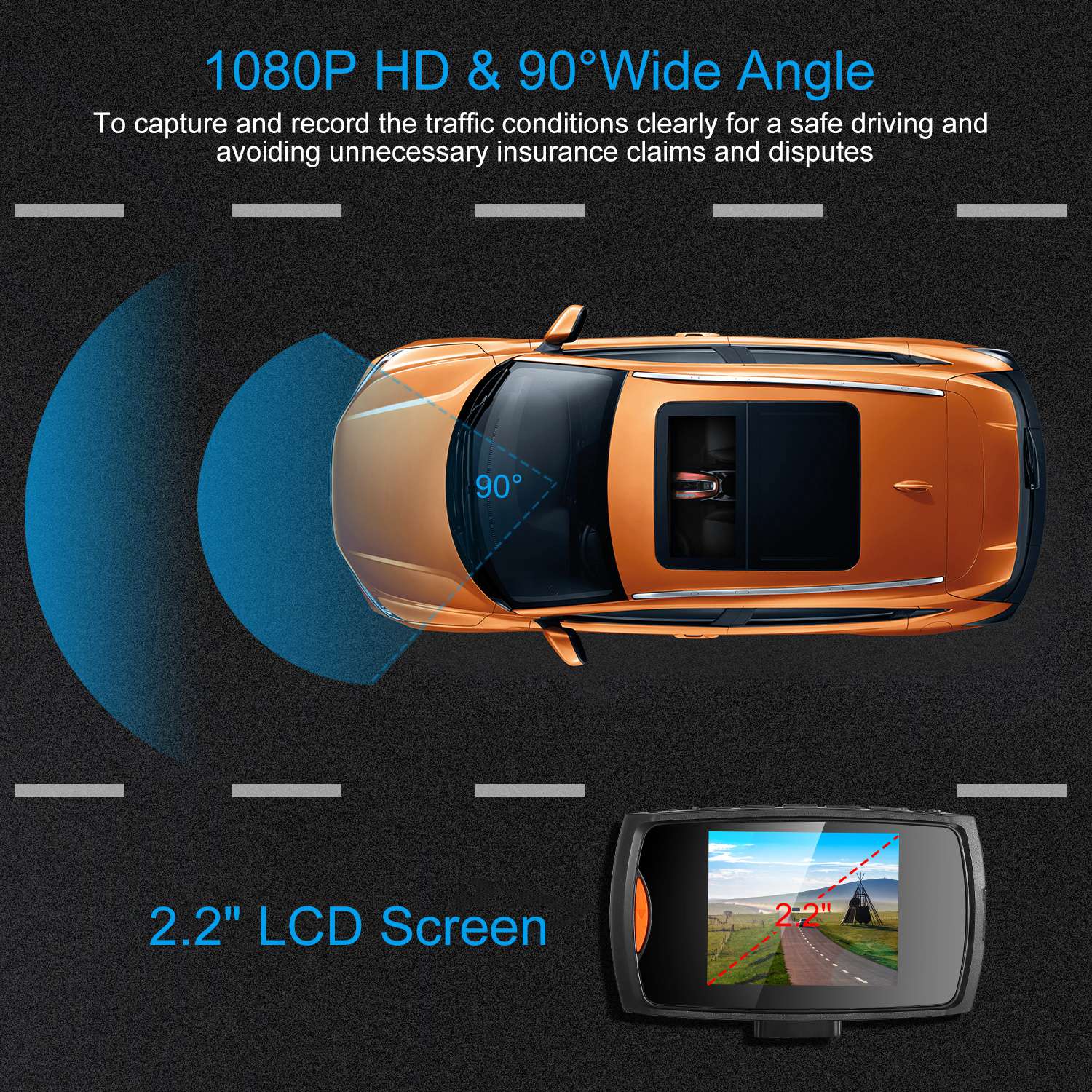 1080P Car DVR Camera Dash Cam Camcorder 90 Degree Angle Loop Recording Night Vison by Nino Auto Repair