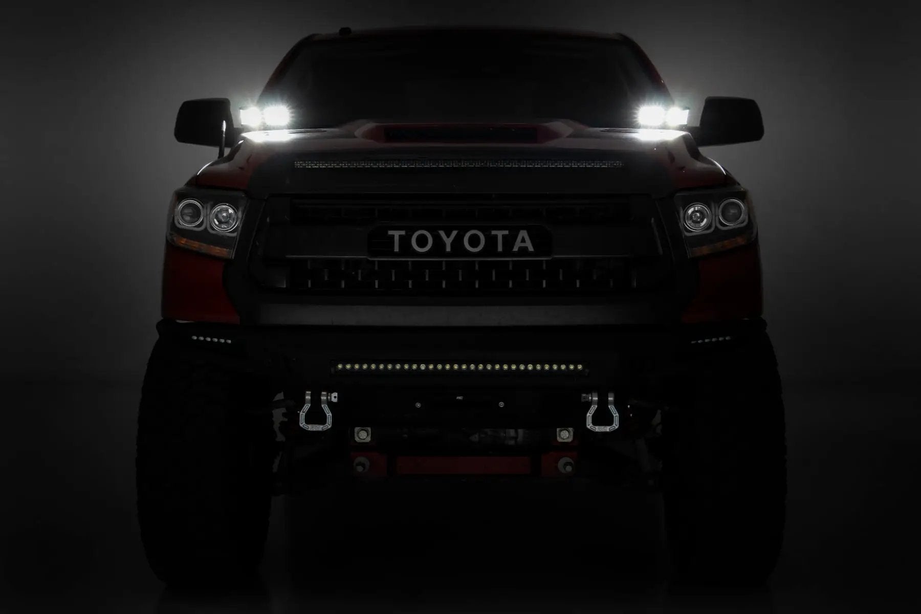 LED Light Kit | Ditch Mount | Dual 2" Black Pairs | Flood | Toyota Tundra (14-21) by Rough Country