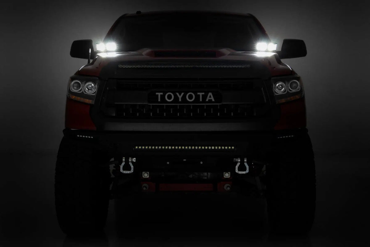 LED Light Kit | Ditch Mount | Dual 2" Black Pairs | Spot | Toyota Tundra (14-21) by Rough Country