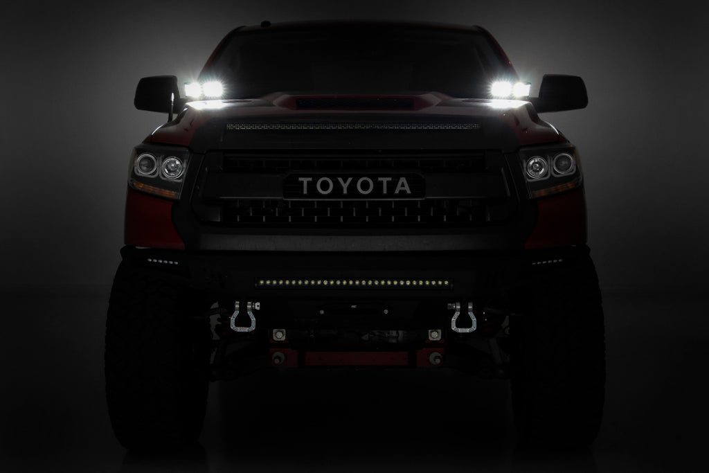 LED Light Kit | Ditch Mount | Dual 2" Black Pairs | Spot/Flood | Toyota Tundra (14-21) by Rough Country