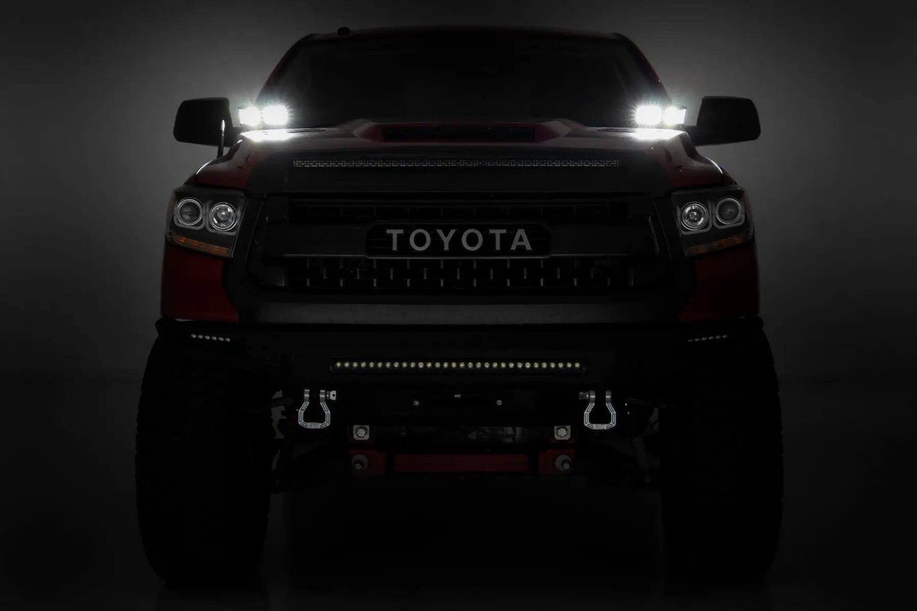 LED Light Kit | Ditch Mount | Dual 2" Black Pairs | Spot/Flood | Toyota Tundra (14-21) by Rough Country