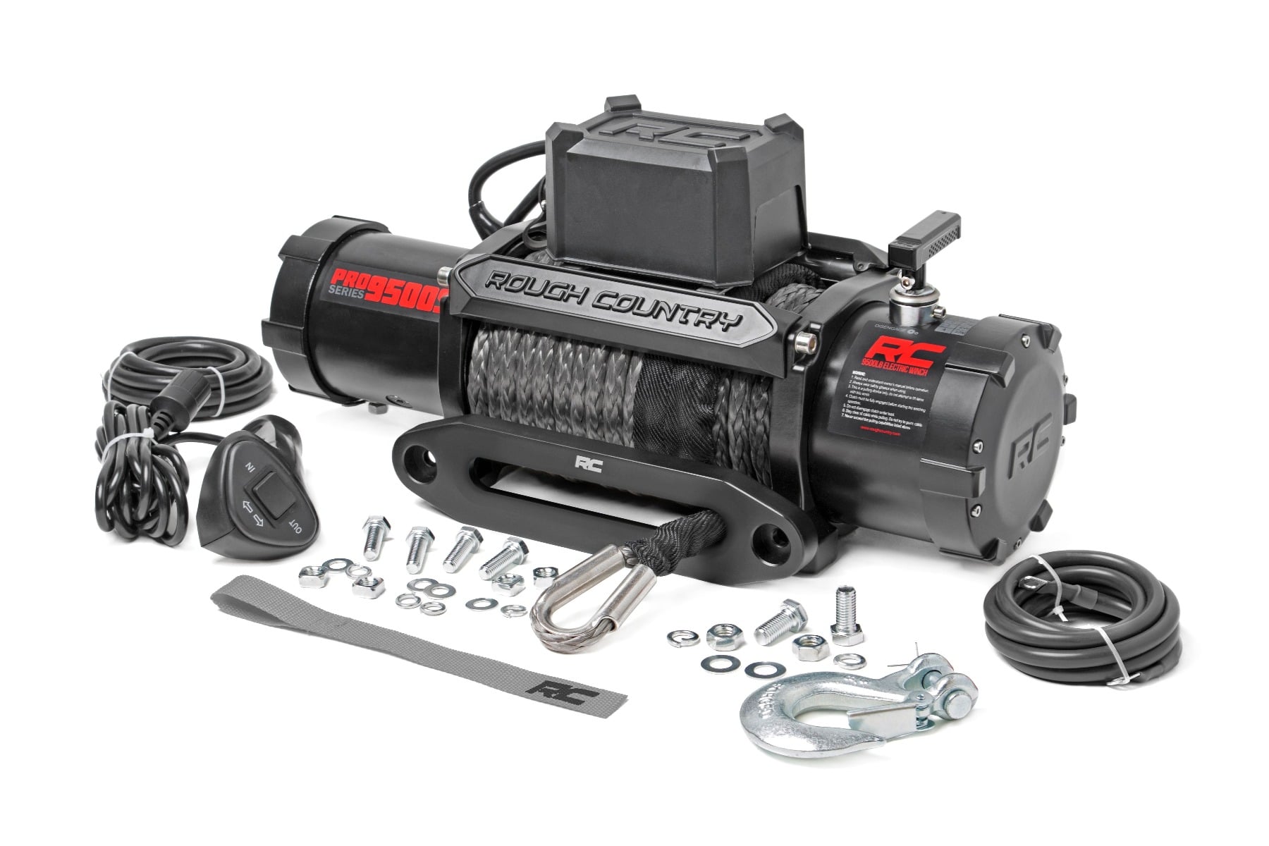 9500-Lb Pro Series Winch | Synthetic Rope by Rough Country