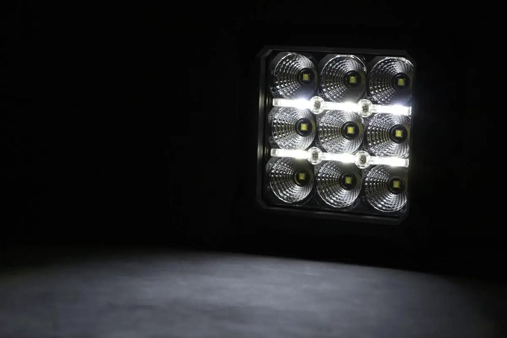 4 Inch Chrome Series LED Light Pods | Square | White DRL | Pair by Rough Country