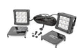 4 Inch Chrome Series LED Light Pods | Square | White DRL | Pair by Rough Country