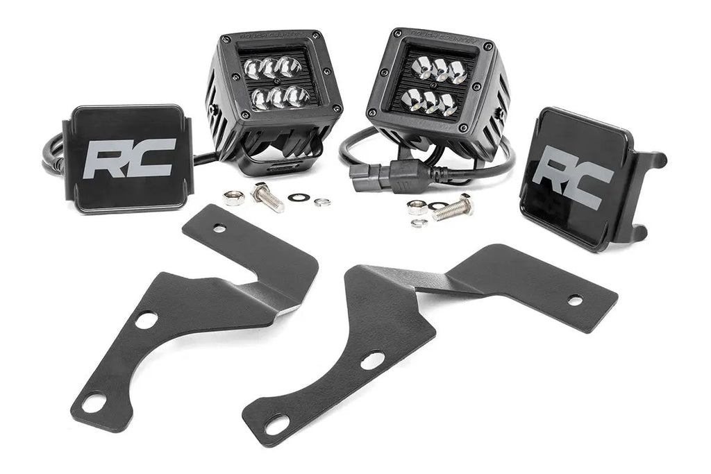 LED Light Kit | Ditch Mount | 2" Black Spot Pair | Toyota 4Runner (10-24) by Rough Country