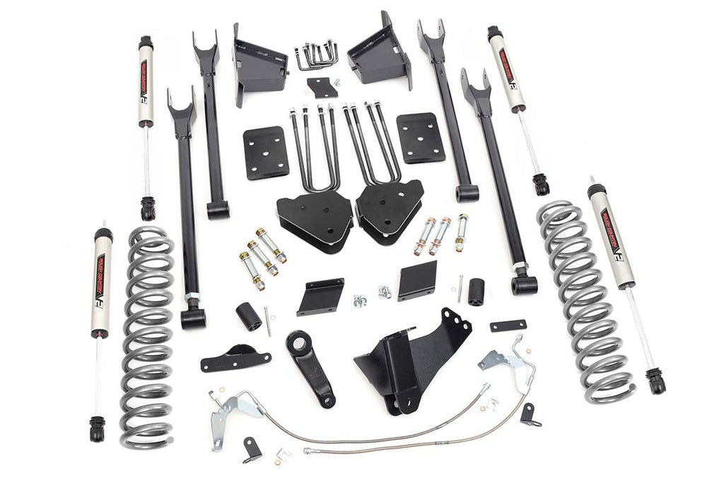 6 Inch Lift Kit | 4-Link | No OVLD | V2 | Ford F-250 Super Duty 4WD (11-14) by Rough Country