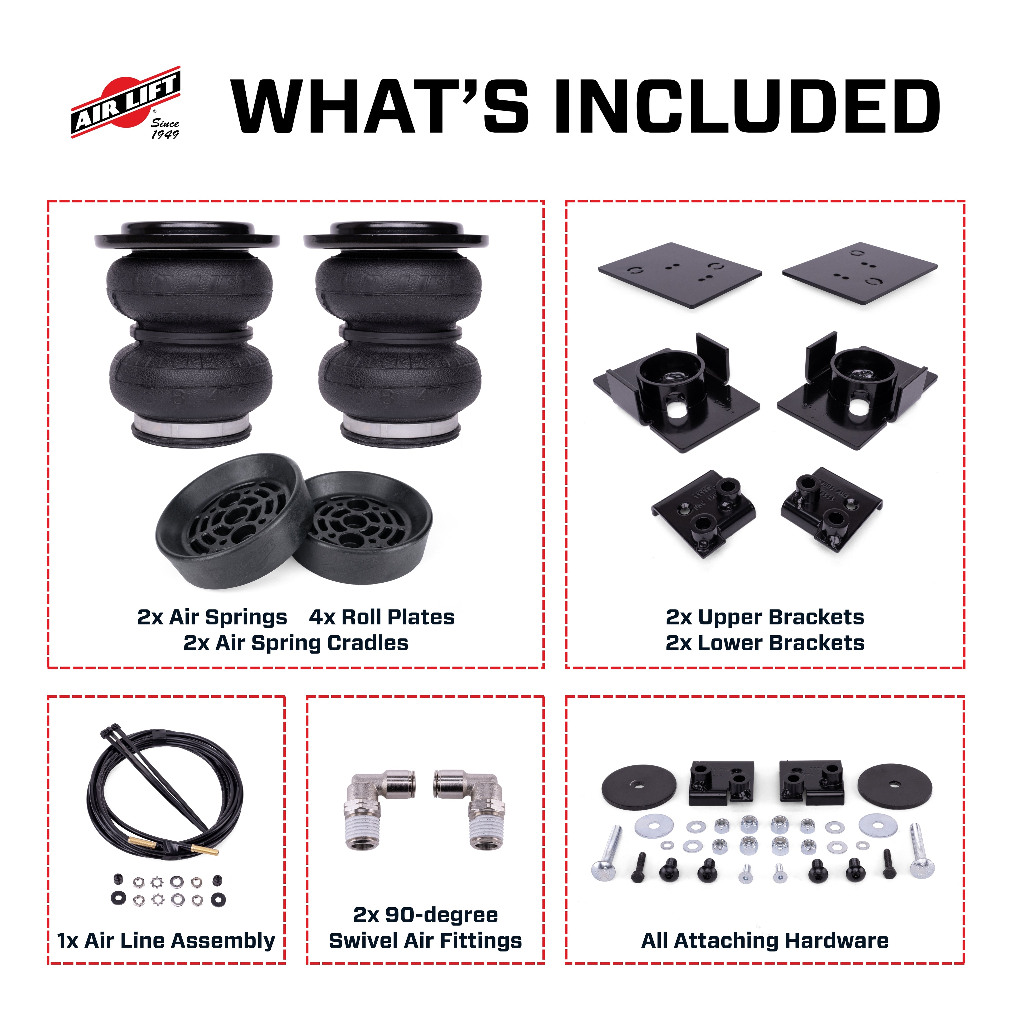 LoadLifter air spring kit with Universal Air Spring Cradle-57415 by Air Lift