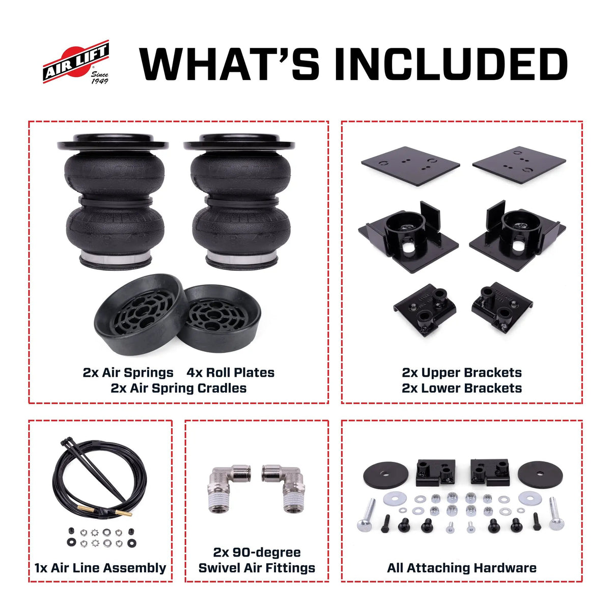 LoadLifter air spring kit with Universal Air Spring Cradle-57415 by Air Lift