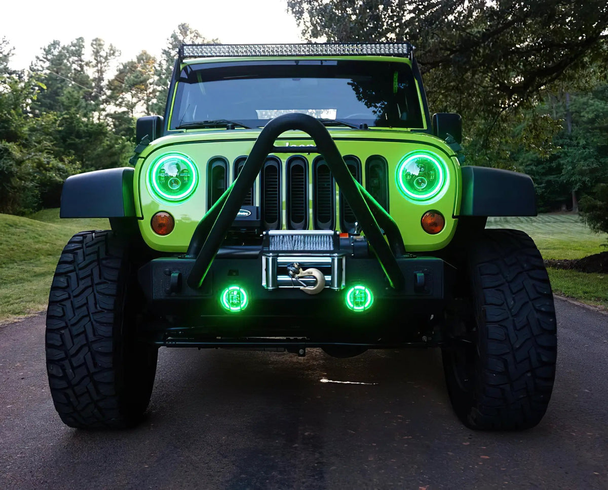 7" High Powered LED Headlights - Black Bezel - Dynamic ColorSHIFT by Oracle Lighting