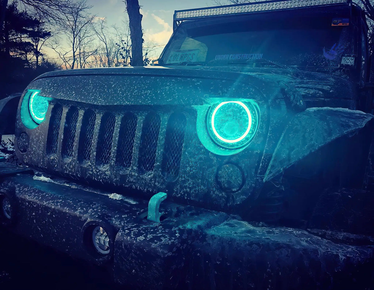 7" High Powered LED Headlights - Black Bezel - Dynamic ColorSHIFT by Oracle Lighting