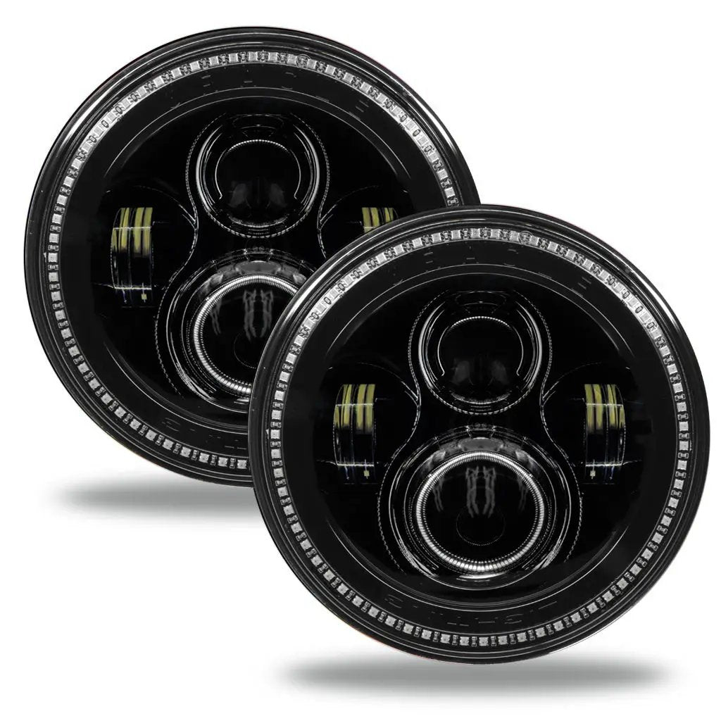 7" High Powered LED Headlights - Black Bezel - Dynamic ColorSHIFT by Oracle Lighting