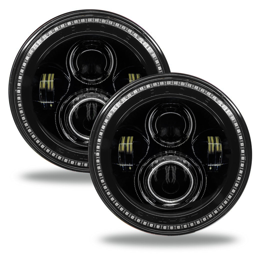 7" High Powered LED Headlights - Black Bezel - Dynamic ColorSHIFT by Oracle Lighting