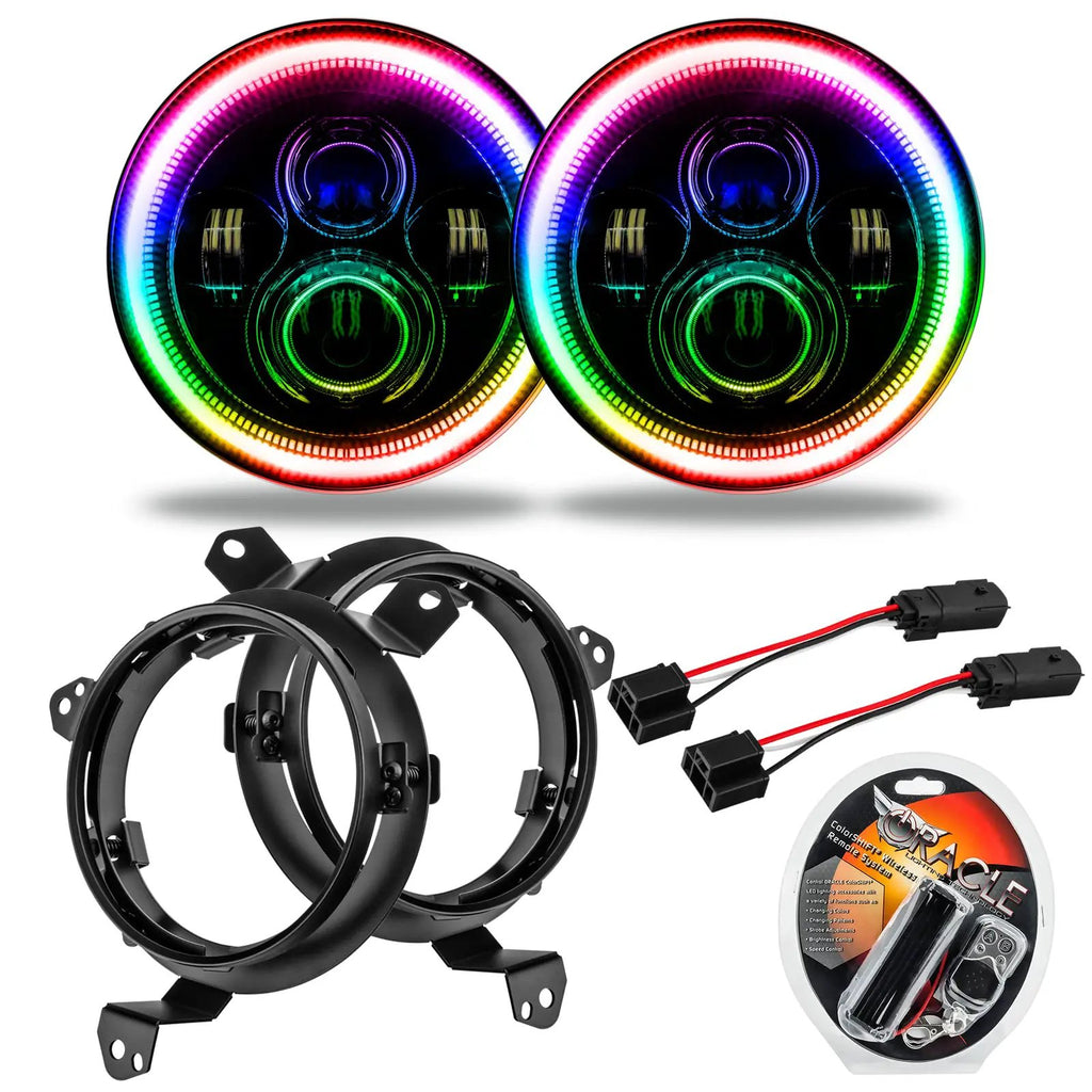 7 in. High Powered LED Headlights, ColorSHIFT, Pair by Oracle Lighting