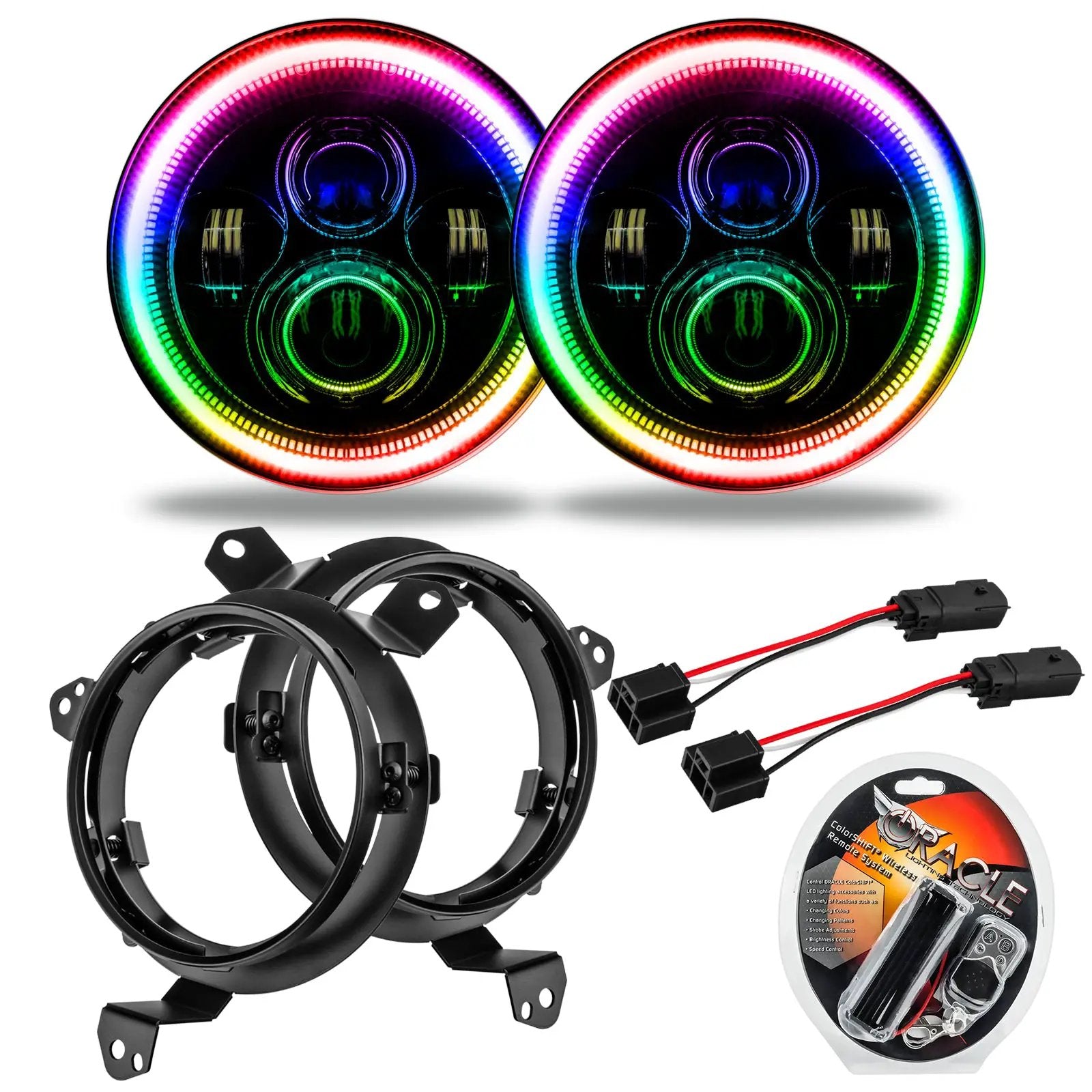 7 in. High Powered LED Headlights, ColorSHIFT, Pair by Oracle Lighting