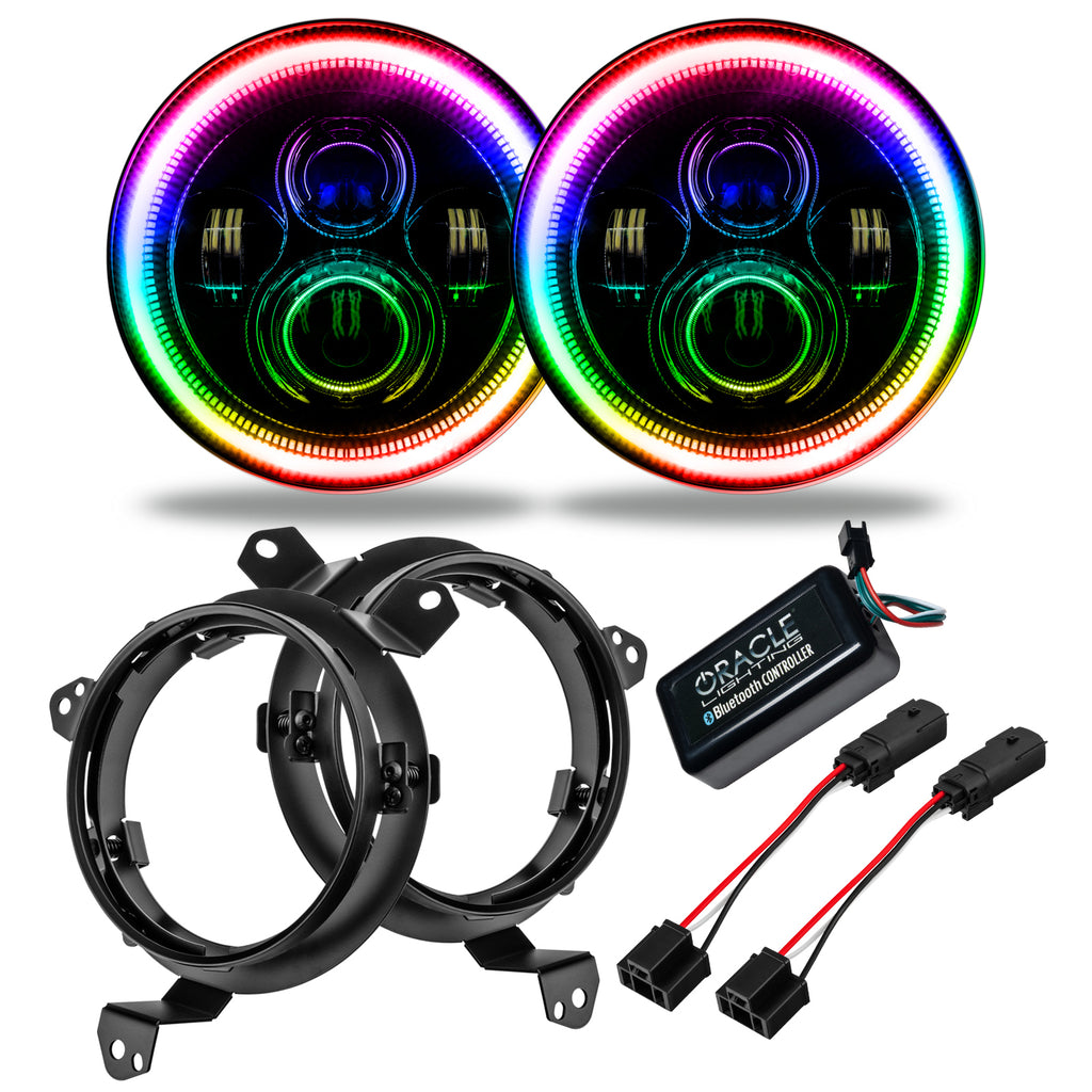 Jeep Wrangler JL/Gladiator JT 7in. High Powered LED Headlights (Pair) by Oracle Lighting