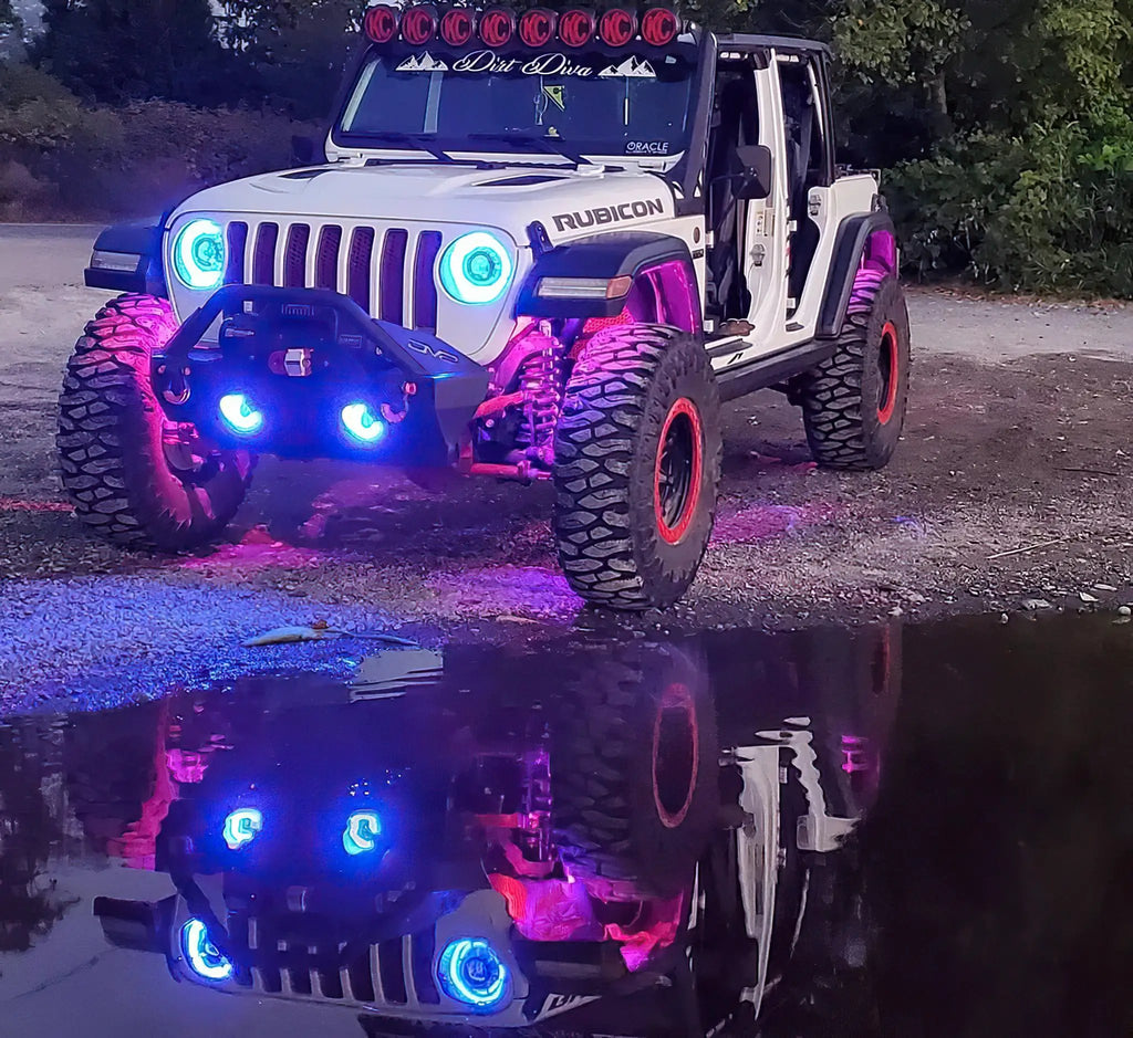 Bluetooth + RF ColorSHIFT Underbody Wheel Well Rock Light Kit - 4 PCS by Oracle Lighting