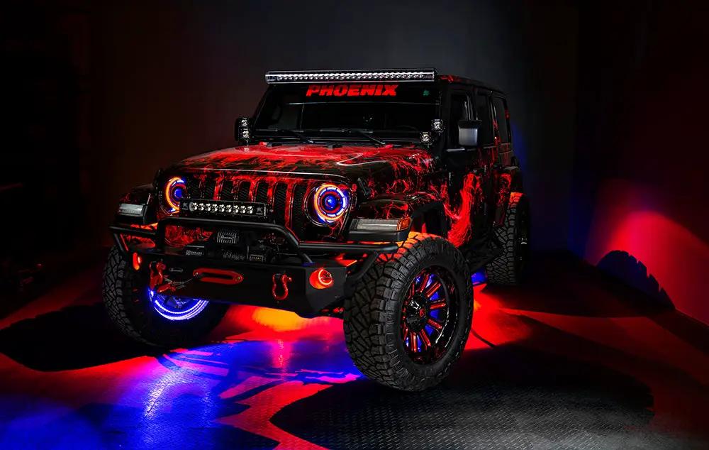 Bluetooth + RF ColorSHIFT Underbody Wheel Well Rock Light Kit - 4 PCS by Oracle Lighting